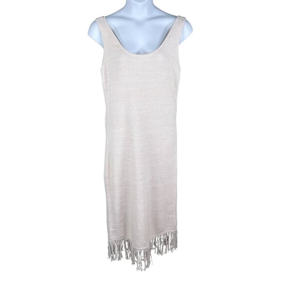 Future Collective Alani Noelle XXL Crochet Fringe Midi Tank Dress Stretch Beachy - Picture 1 of 16
